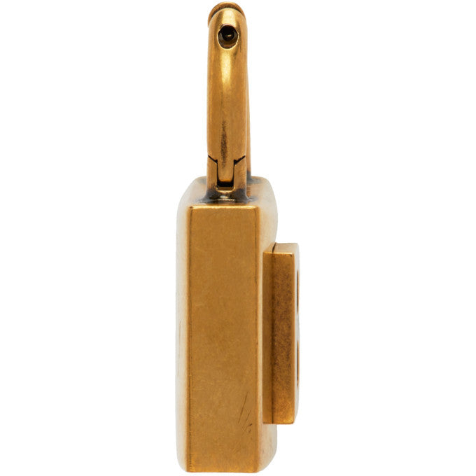 18K BB Gold Small Lock Earrings