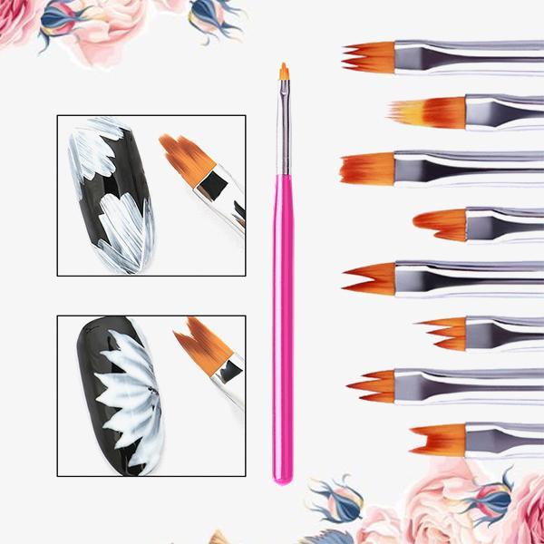 Flower Nail Art Brush Pens (8pcs)