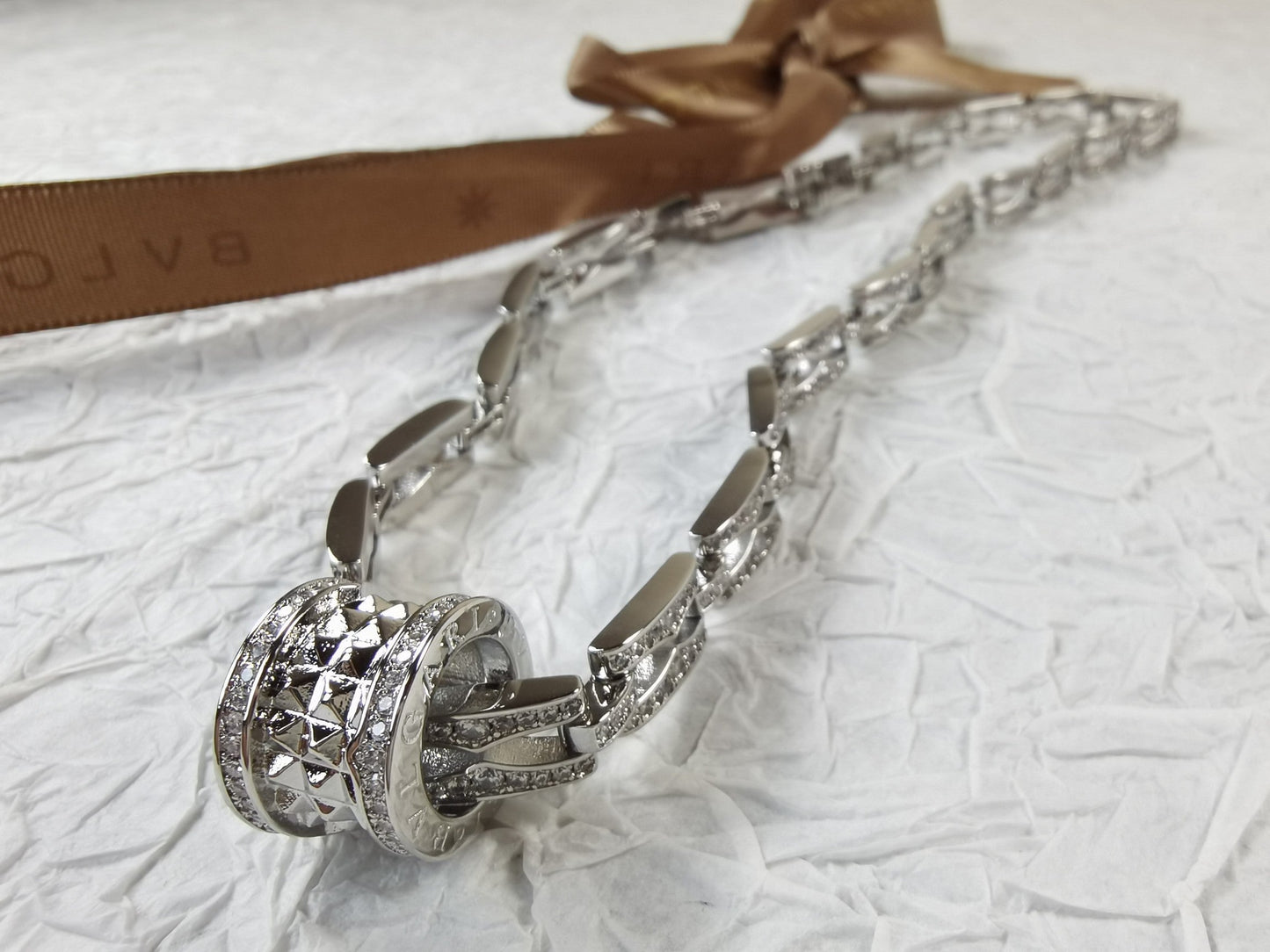 18K B.ZERO1 Diamonds Chain Link Necklace