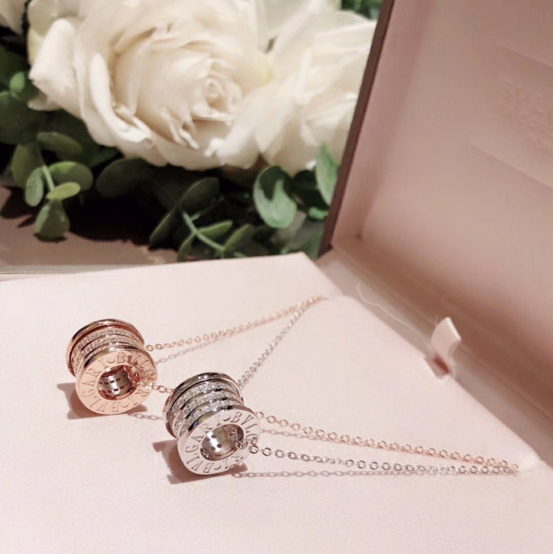 18K B.ZERO1 Demi-Pave Diamonds Necklace