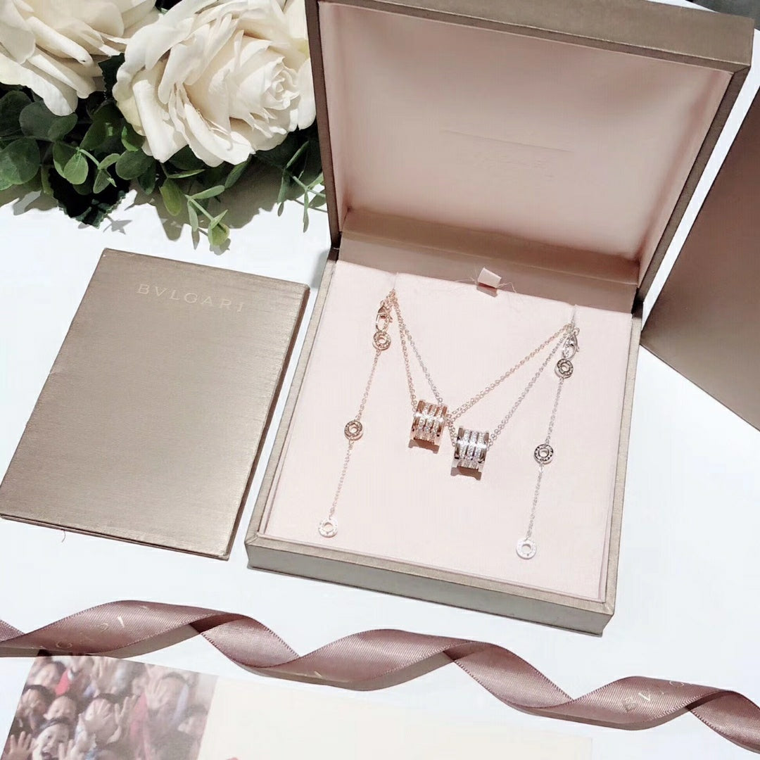 18K B.ZERO1 Demi-Pave Diamonds Necklace