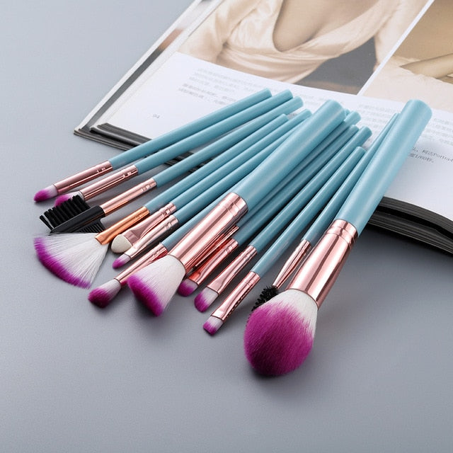 15pcs Highlighter Makeup Brushes Set