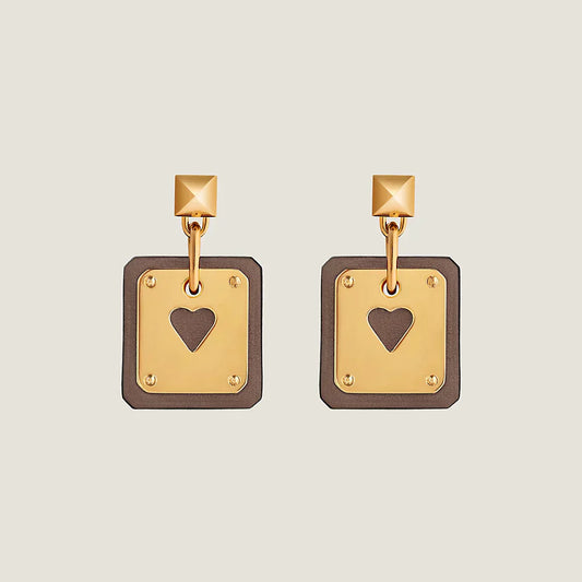 18K As De Coeur Brown H Earrings