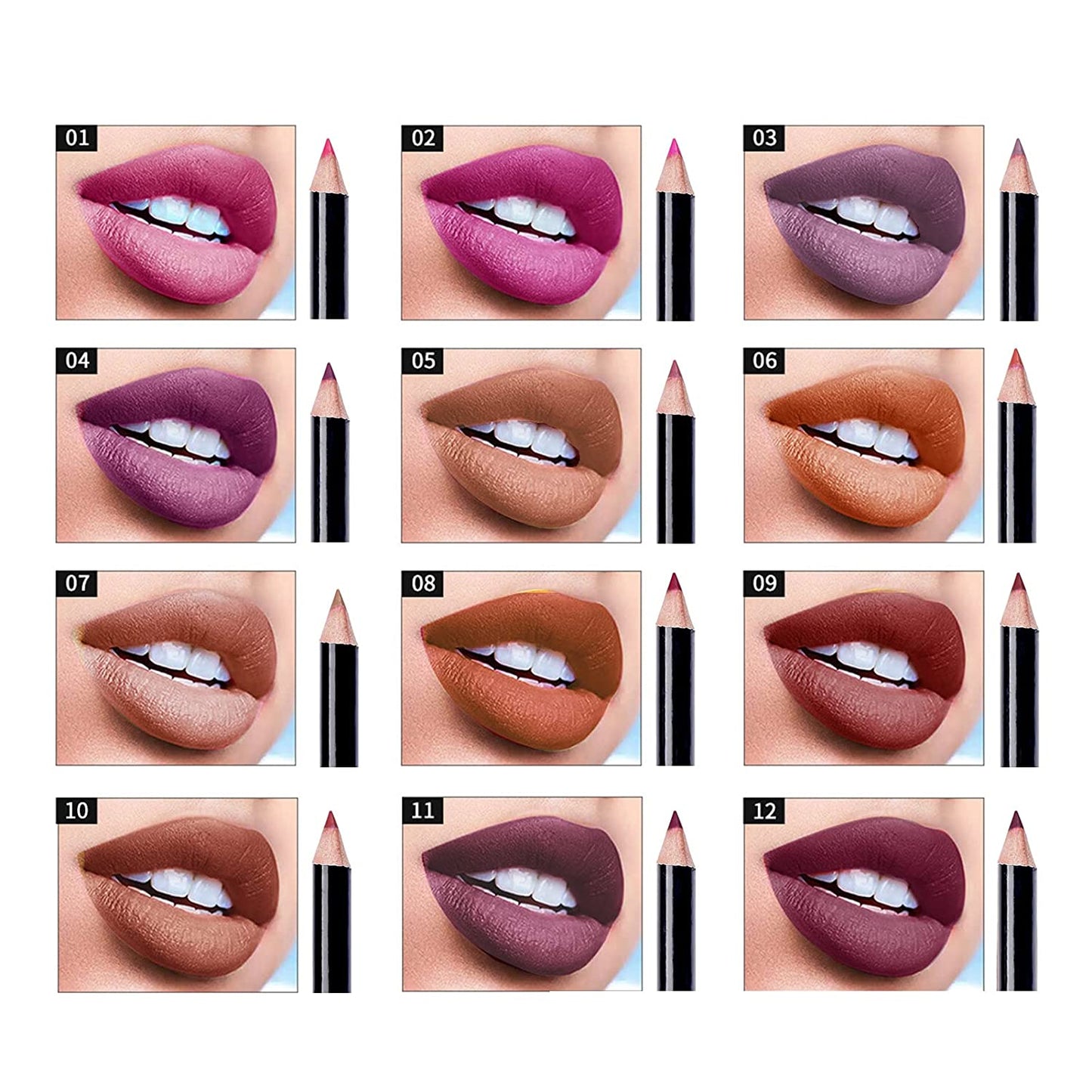 12pcs Long Lasting Lip Liner Pencil