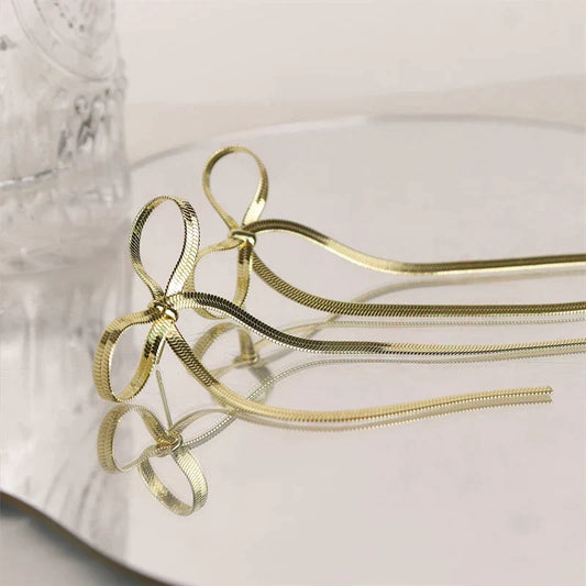 Chain Bow Earrings