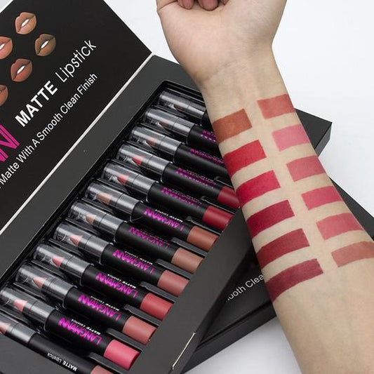 12Pcs Set Matte Long Lasting Lipstick